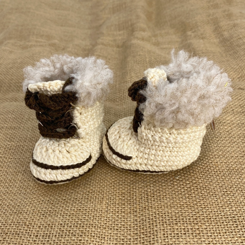 JACKYCO BABY COLLECTION CROCHET, BEADS BOOTS for Newborn